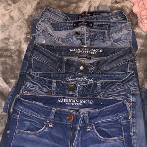 LOT OF 5 AE/HOLLISTER JEANS